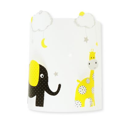 Applique jaune et gris : Elephant et girafe